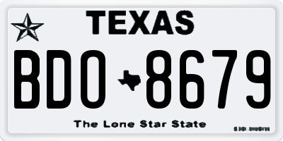 TX license plate BDO8679