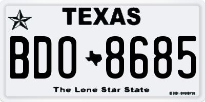 TX license plate BDO8685