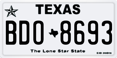 TX license plate BDO8693