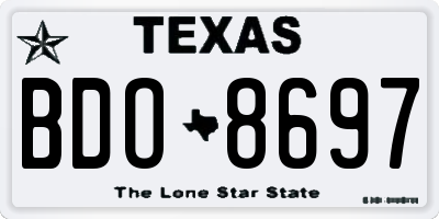 TX license plate BDO8697
