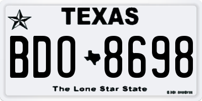 TX license plate BDO8698