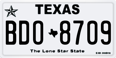 TX license plate BDO8709