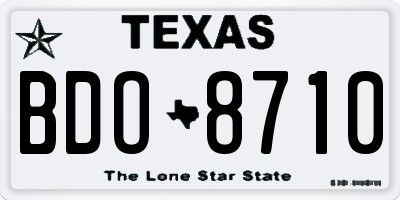 TX license plate BDO8710