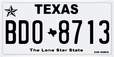 TX license plate BDO8713