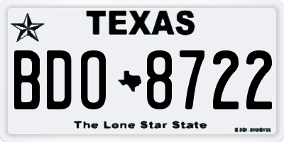 TX license plate BDO8722