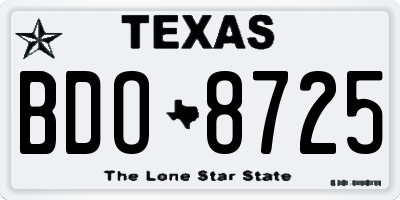 TX license plate BDO8725