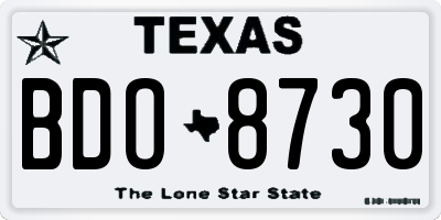 TX license plate BDO8730