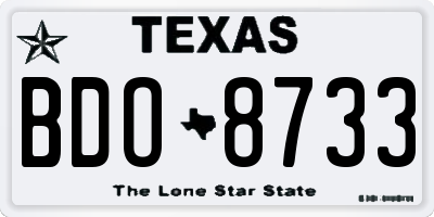 TX license plate BDO8733
