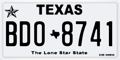TX license plate BDO8741