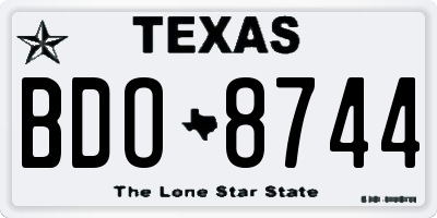 TX license plate BDO8744