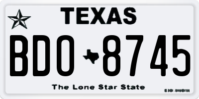 TX license plate BDO8745