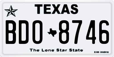 TX license plate BDO8746