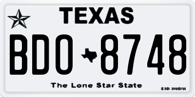 TX license plate BDO8748
