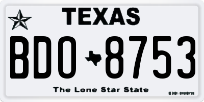 TX license plate BDO8753