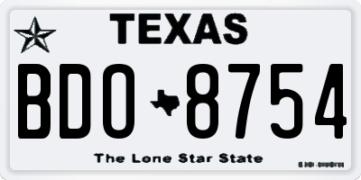 TX license plate BDO8754
