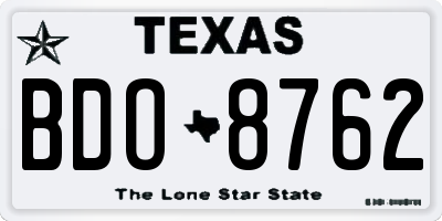 TX license plate BDO8762