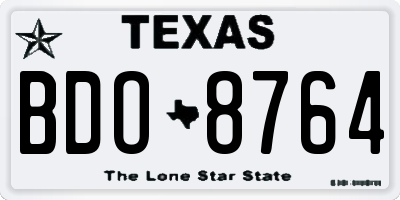 TX license plate BDO8764