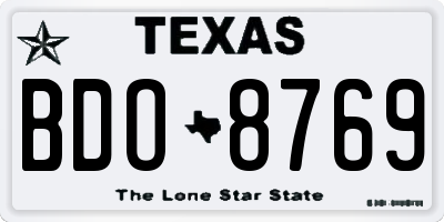 TX license plate BDO8769