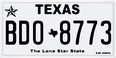 TX license plate BDO8773