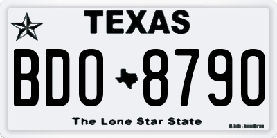 TX license plate BDO8790
