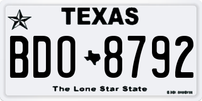 TX license plate BDO8792