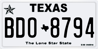 TX license plate BDO8794