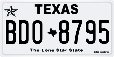 TX license plate BDO8795