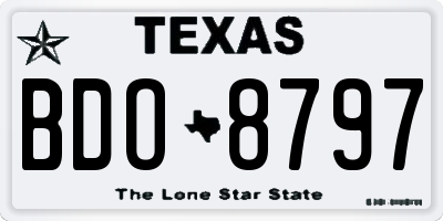 TX license plate BDO8797