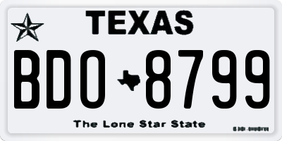 TX license plate BDO8799
