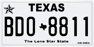 TX license plate BDO8811