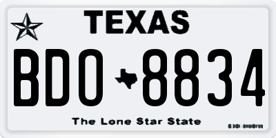 TX license plate BDO8834