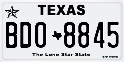 TX license plate BDO8845