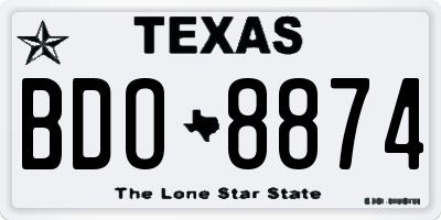 TX license plate BDO8874