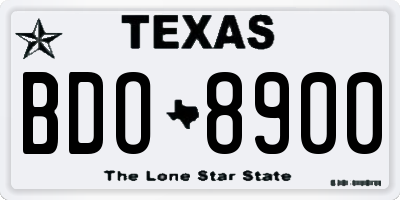TX license plate BDO8900