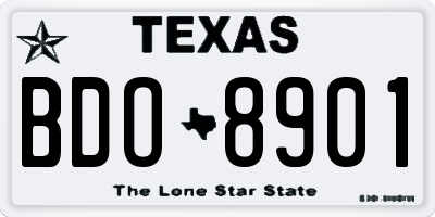 TX license plate BDO8901