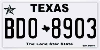 TX license plate BDO8903