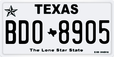 TX license plate BDO8905