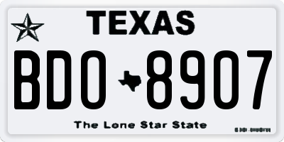 TX license plate BDO8907