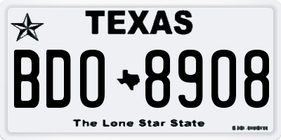 TX license plate BDO8908