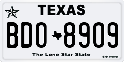 TX license plate BDO8909