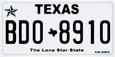 TX license plate BDO8910