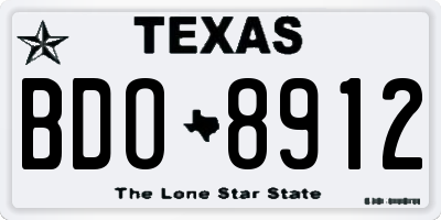 TX license plate BDO8912