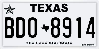 TX license plate BDO8914