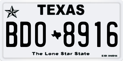 TX license plate BDO8916