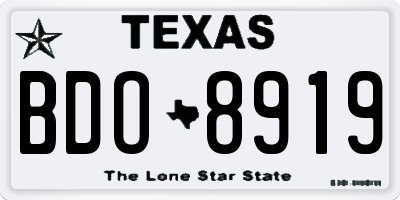 TX license plate BDO8919