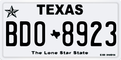 TX license plate BDO8923