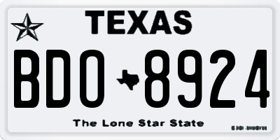 TX license plate BDO8924