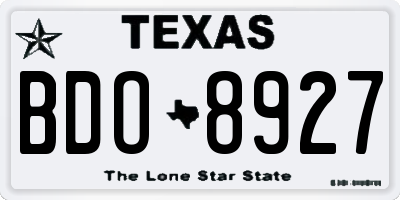 TX license plate BDO8927