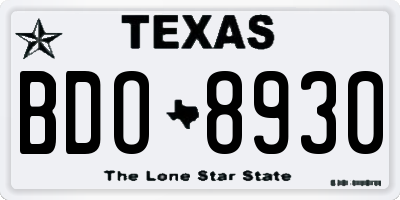 TX license plate BDO8930