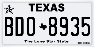 TX license plate BDO8935